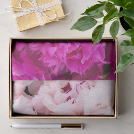Elegant Baby roze en Fuchsia Peonies Tissuepapier (Geschenk)