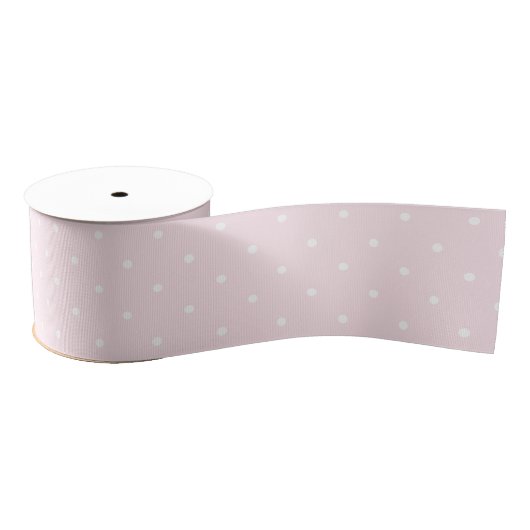 Elegant Baby Roze en Witte Polka Dots Patroon Grosgrain Lint (Spoel)