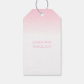 Elegant Baby Roze Kruis DANK U Doop Meisje Cadeaulabel (Achterkant)