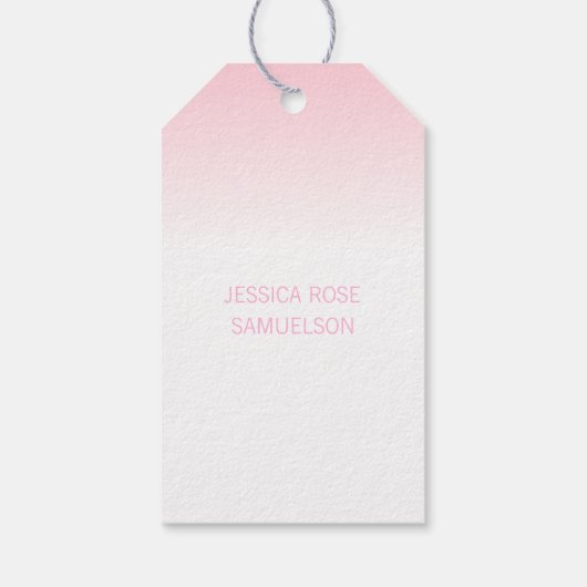 Elegant Baby Roze Kruis DANK U Doop Meisje Cadeaulabel (Achterkant)