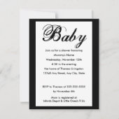 Elegant Baby Script Baby shower Invitation Kaart (Voorkant)