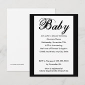 Elegant Baby Script Baby shower Invitation Kaart (Voorkant / Achterkant)