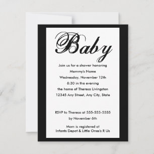 Elegant Baby Script Baby shower Invitation Kaart
