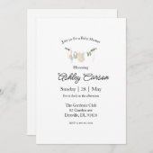 Elegant Baby shower Aankondiging Kaart (Voorkant / Achterkant)