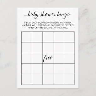 Elegant Baby shower Bingo Kaart Game Briefkaart