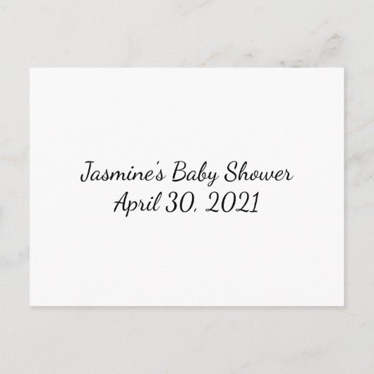 Elegant Baby shower Bingo Kaart Game Briefkaart (Achterkant)