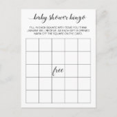 Elegant Baby shower Bingo Kaart Game Briefkaart (Voorkant)
