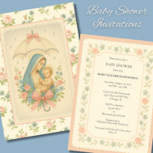 Elegant Baby shower Blue Floral Religies