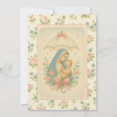 Elegant Baby shower Blue Floral Religies Kaart (Voorkant)