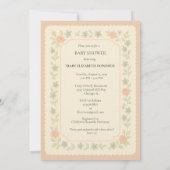 Elegant Baby shower Blue Floral Religies Kaart (Achterkant)