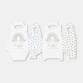 Elegant Baby shower Blue Whimsical Rainbow Boho Bedankdoosjes (Uitgevouwen)