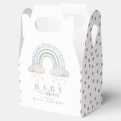Elegant Baby shower Blue Whimsical Rainbow Boho Bedankdoosjes (Geopend)