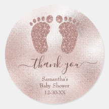 Elegant Baby shower Blush Pink Baby Feet Dank u