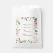 Elegant Baby shower Blush Roze Bloemen Custom Bedankzakje (Voorkant)