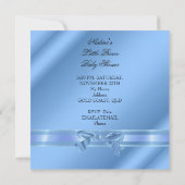 Elegant Baby shower Boy Blue Little Prince Crown Kaart (Achterkant)