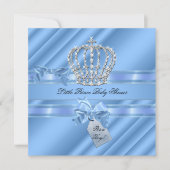 Elegant Baby shower Boy Blue Little Prince Crown Kaart (Voorkant)