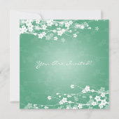 Elegant Baby shower Cherry Blossom Mint Kaart (Achterkant)