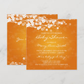 Elegant Baby shower Cherry Blossom Oranje Kaart (Voorkant / Achterkant)