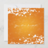 Elegant Baby shower Cherry Blossom Oranje Kaart (Achterkant)