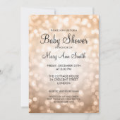 Elegant Baby Shower Copper Glitter Lights Kaart (Voorkant)