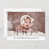 Elegant baby shower dank u briefkaart (Voorkant / Achterkant)