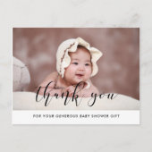 Elegant baby shower dank u briefkaart (Voorkant)