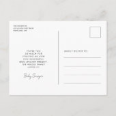 Elegant Baby shower Dank u Briefkaart (Achterkant)