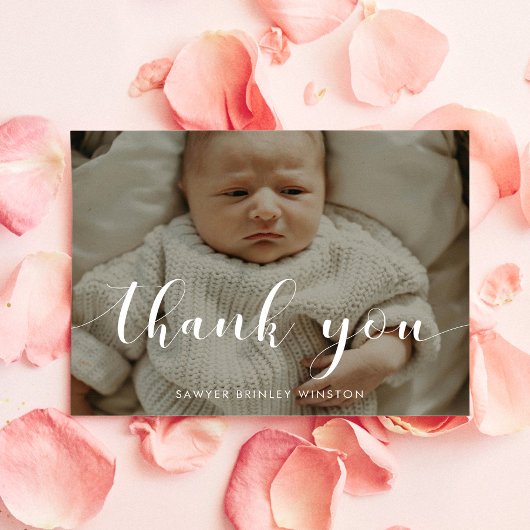 Elegant Baby shower Dank u Briefkaart