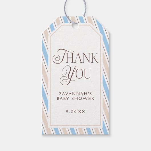 Elegant Baby shower dank u Cadeaulabel (Voorkant)