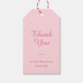 Elegant Baby shower Dank u voor de zwarte roze mod Cadeaulabel (Voorkant)