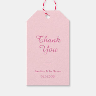 Elegant Baby shower Dank u voor de zwarte roze mod Cadeaulabel