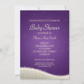 Elegant Baby shower Dazzling Sparkles Paars Kaart (Voorkant)