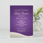 Elegant Baby shower Dazzling Sparkles Paars Kaart (Staand voorkant)