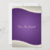 Elegant Baby shower Dazzling Sparkles Paars Kaart (Achterkant)