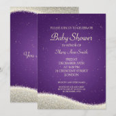 Elegant Baby shower Dazzling Sparkles Paars Kaart (Voorkant / Achterkant)