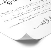 Elegant Baby shower Een bericht van het bump teken Poster (Hoek)