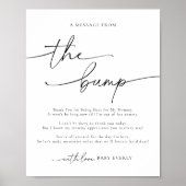 Elegant Baby shower Een bericht van het bump teken Poster (Voorkant)