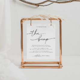 Elegant Baby shower Een bericht van het bump teken Poster