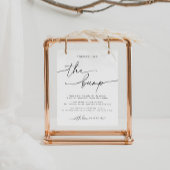 Elegant Baby shower Een bericht van het bump teken Poster