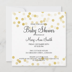 Elegant Baby shower Faux Gold Foil Glitter Lichten Kaart