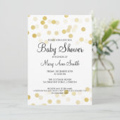 Elegant Baby shower Faux Gold Foil Glitter Lights Kaart (Staand voorkant)