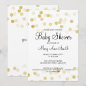 Elegant Baby shower Faux Gold Foil Glitter Lights Kaart (Voorkant / Achterkant)