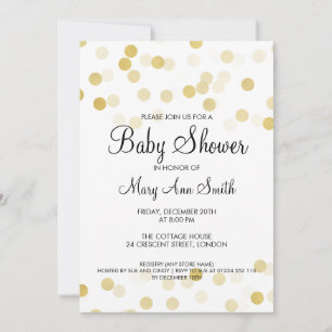 Elegant Baby shower Faux Gold Foil Glitter Lights Kaart