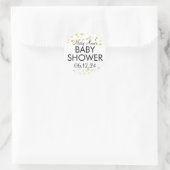 Elegant Baby shower Faux Gold Foil Glitter Lights Ronde Sticker (Tas)