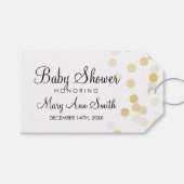 Elegant Baby shower Favor Gold Foil Glitter Lights Cadeaulabel (Voorkant (Horizontaal))