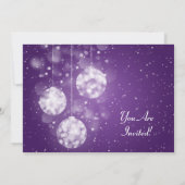 Elegant Baby shower Festive Baubles Paars Kaart (Achterkant)