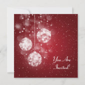 Elegant Baby shower Festive Baubles Red Kaart (Achterkant)