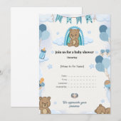 Elegant Baby Shower Flat Announcement Card Aankondiging (Voorkant / Achterkant)