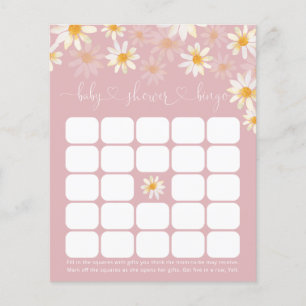 Elegant Baby shower Floral Baby Bingo Game Card