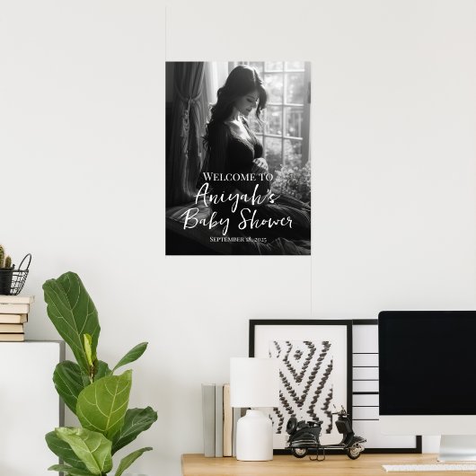 Elegant baby shower foto welkom teken poster (Thuiskantoor)